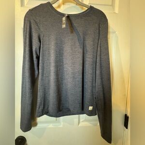 Vuori Lux Performance long Sleeve crew - azure heather